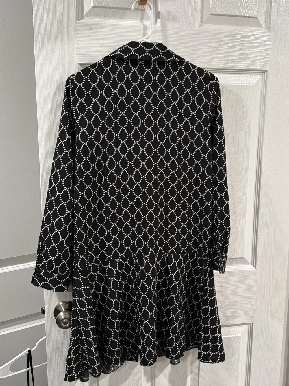 Zara Black Tunic with White Chain Dot Pattern
